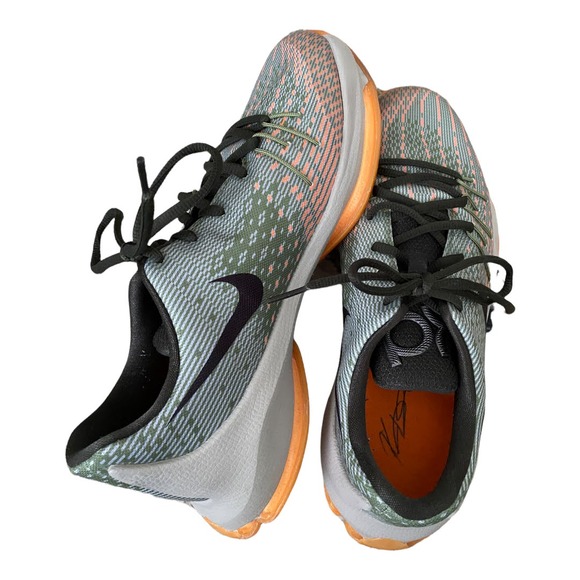 Nike KD 8 Easy Euro Light Grey Orange Lace-Up Basketball Shoes Youth Size 7 - Picture 4 of 7